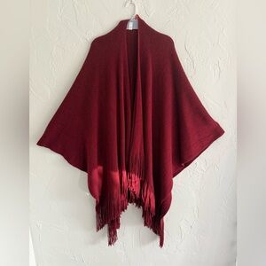 attention Open-Weave Knit Top in Deep Red/crimson